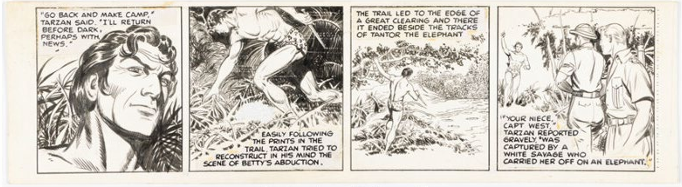 Dan Barry Tarzan #2843 Daily Comic Strip Original Art (United Feature Syndicate, 1948).